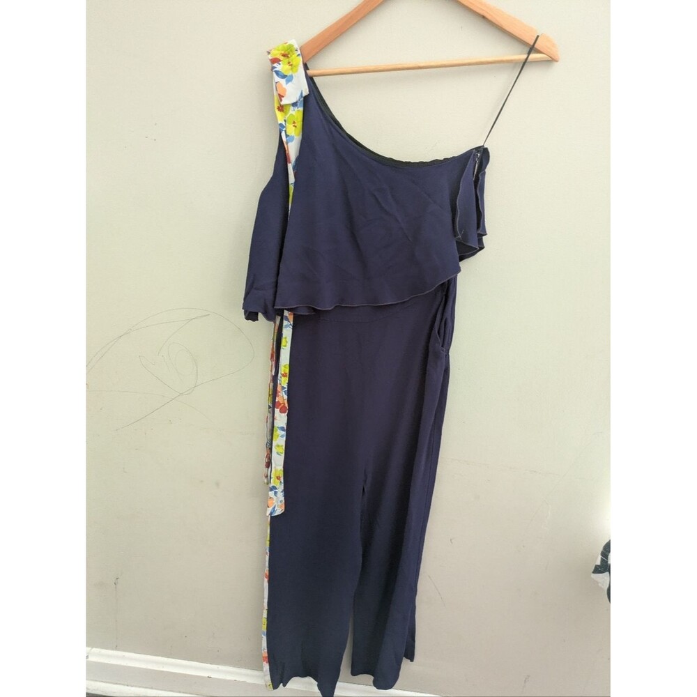 MSMG Blue One Shoulder Jumpsuit Size 44